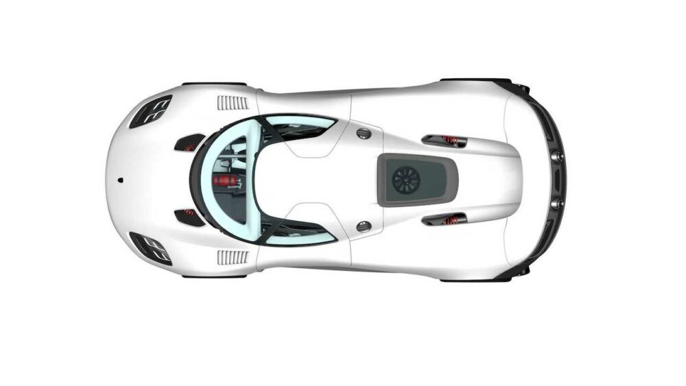 ポルシェ918スパイダーの後継と思われる流出した特許画像
車体真上から俯瞰