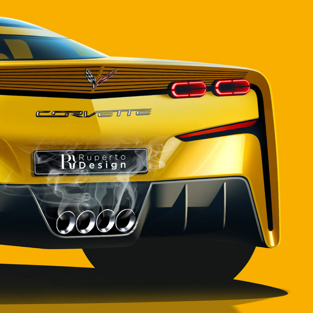 次期新型 C9 シボレー コルベット デザイン予想CG
リア拡大
