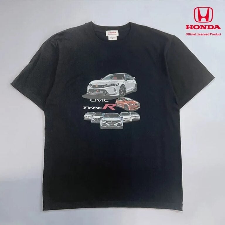 ホンダ公式ライセンスの「シビック タイプR」歴代モデルプリントTシャツ発売！