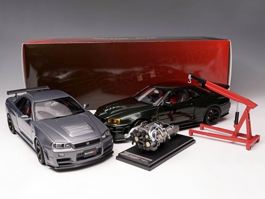 日産「スカイライン GT-R (BNR34) NISMO CRS VER.」が1/18スケールの