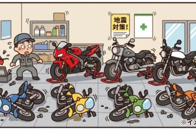 万が一の震災でもバイクを守る、メンテナンススタンドの4つの鉄則